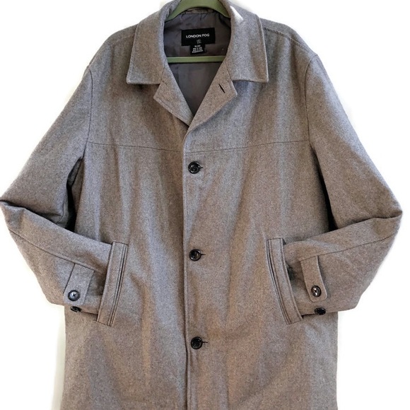London Fog Other - London Fog Gray Wool Blend Warm Mens Coat XL